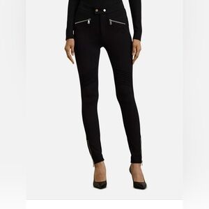 Ralph Lauren Black Low Rise Pants with Zipper Details